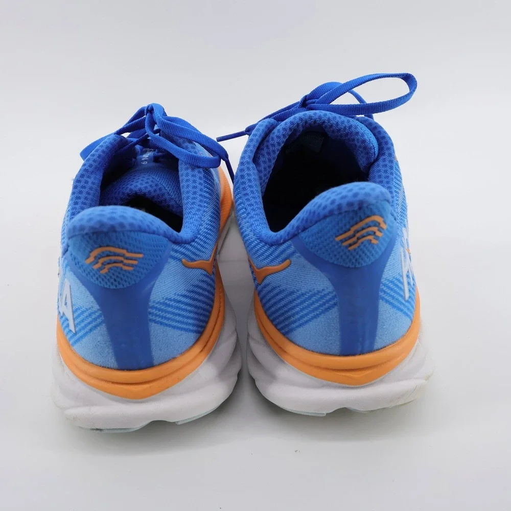 Hoka Clifton 9 Wide Running Shoes Blue Orange Mens 12.5 2E